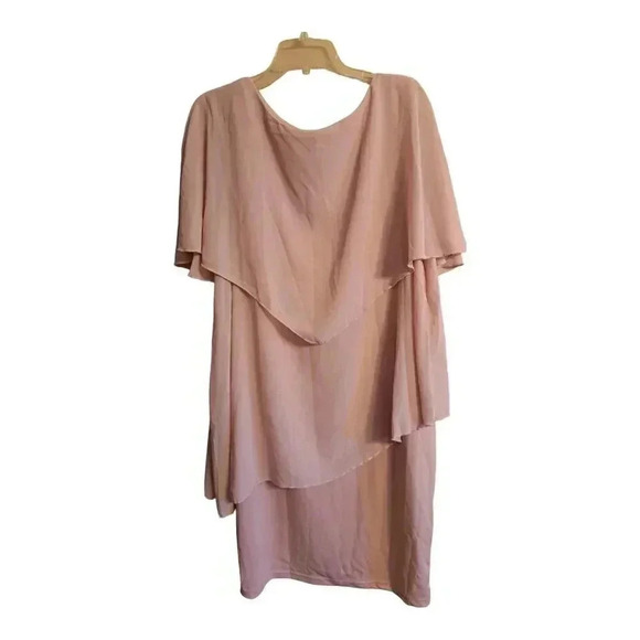 Shein Women's  Curve Pink Pullover Tiered Summer Dress Short Sleeves 2XL - Picture 1 of 7